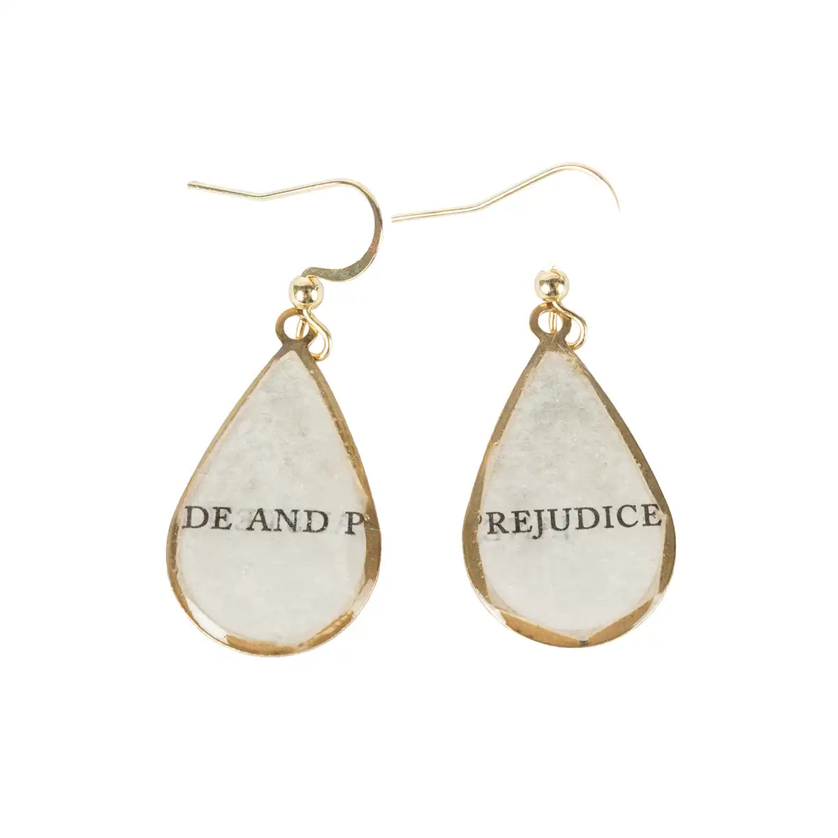 Jane Austen Book Page Teardrop Earring