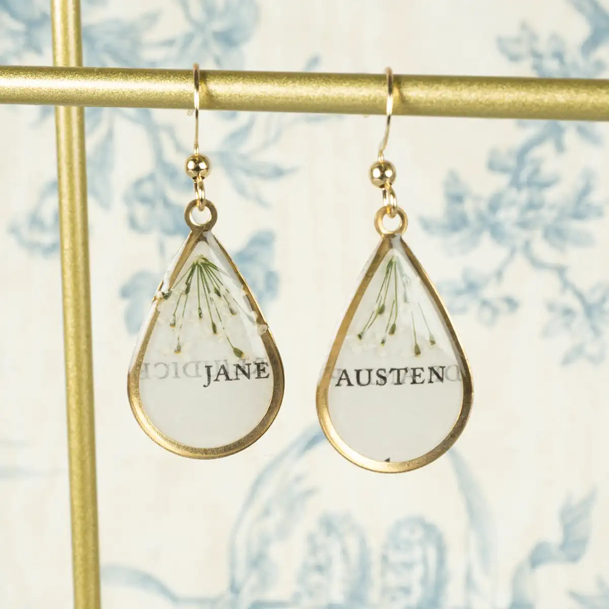 Jane Austen Book Page Teardrop Earring