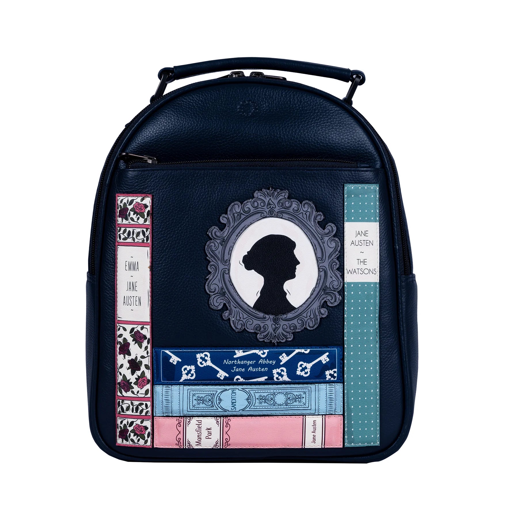 Jane Austen Books Design Backpack in Navy