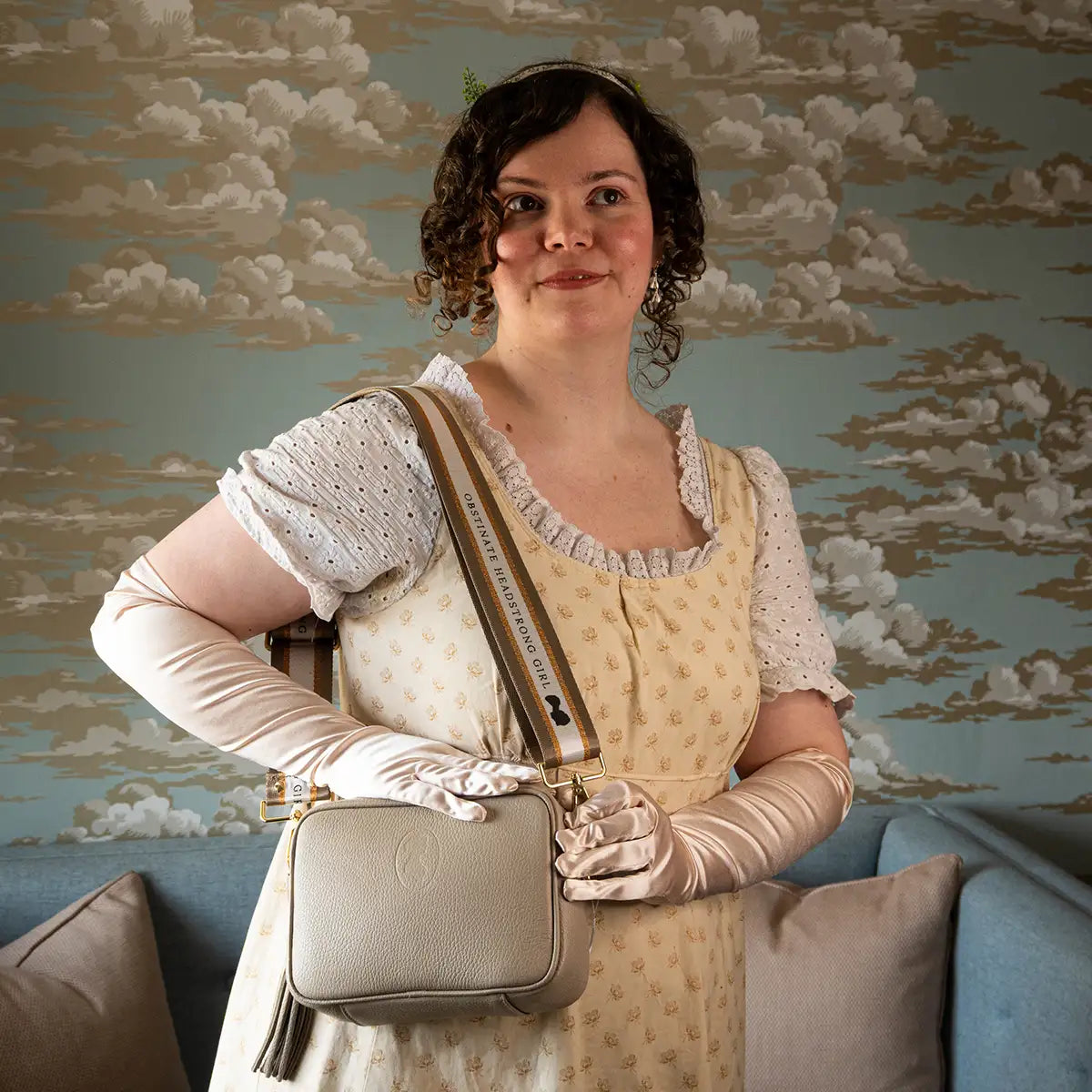 Jane Austen Customisable Leather Bag in Biscuit