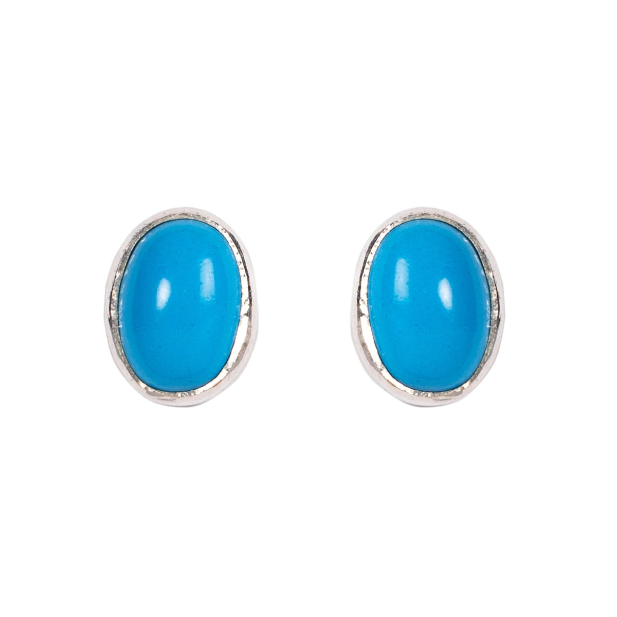 Close up Jane Austen Turquoise Earrings in ilver