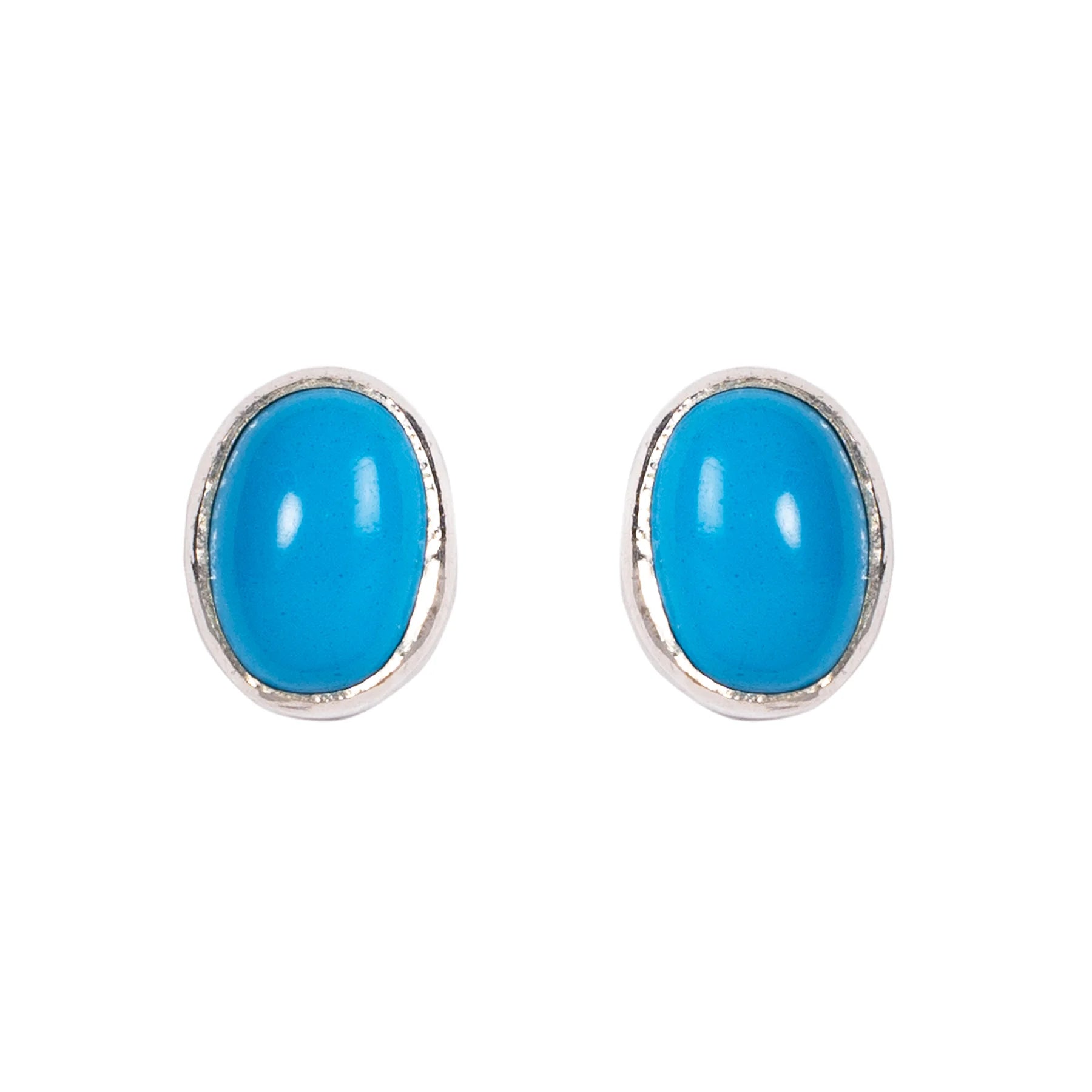 Close up Jane Austen Turquoise Earrings in ilver