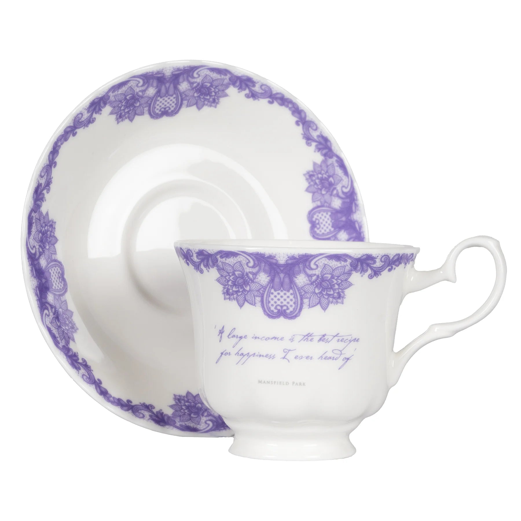 Jane Austen Mansfield Park Bone China Teachup and Saucer