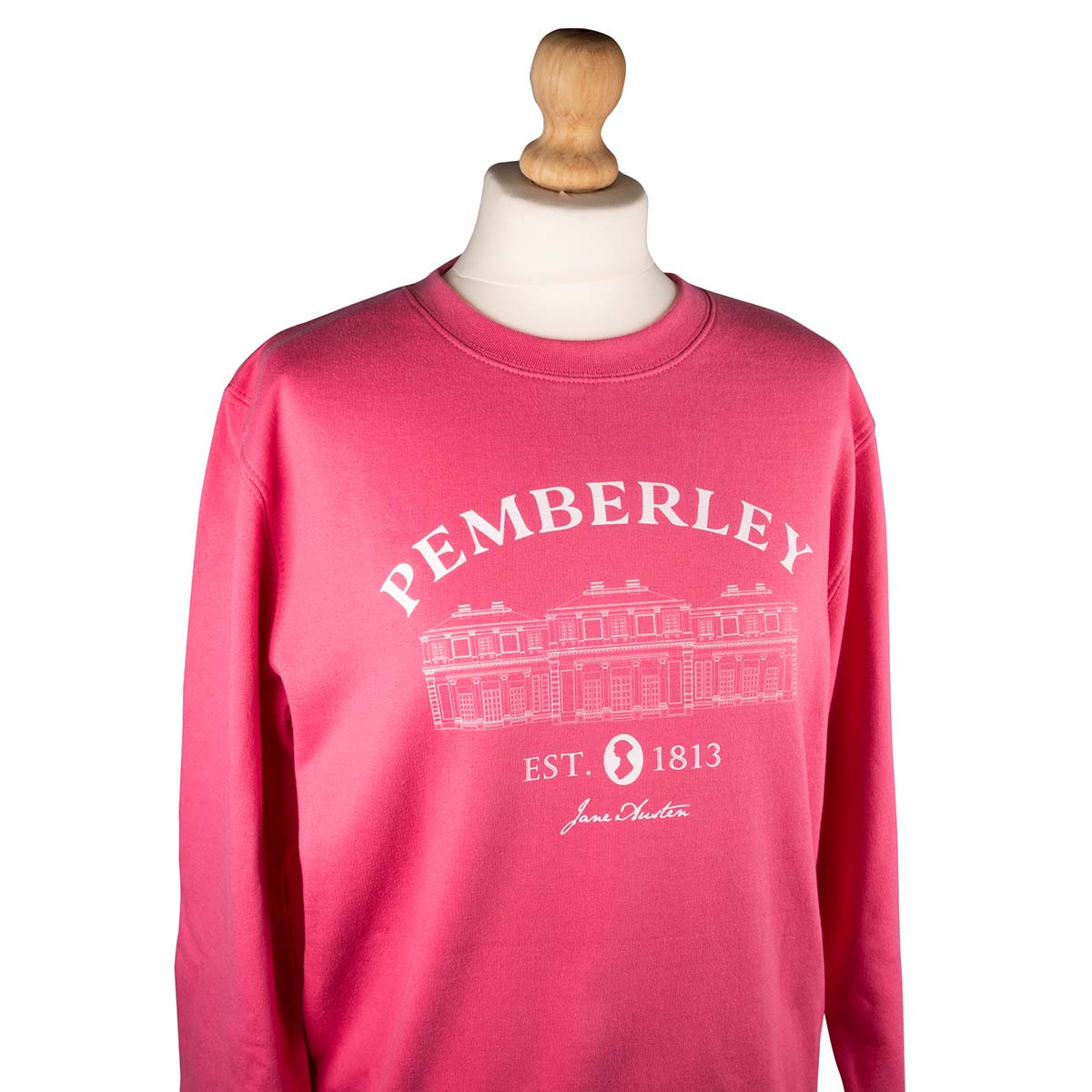 Pemberley Sweater in Pink on a Mannequin