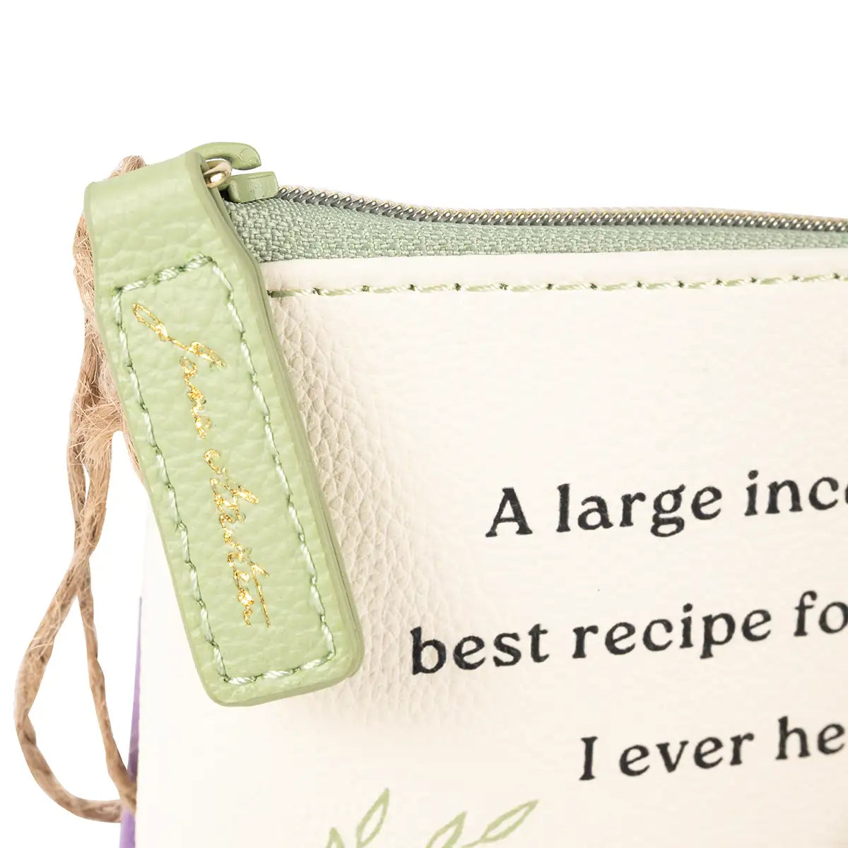 'Jane Austen' enscribed into the zip in gold leaf lettering