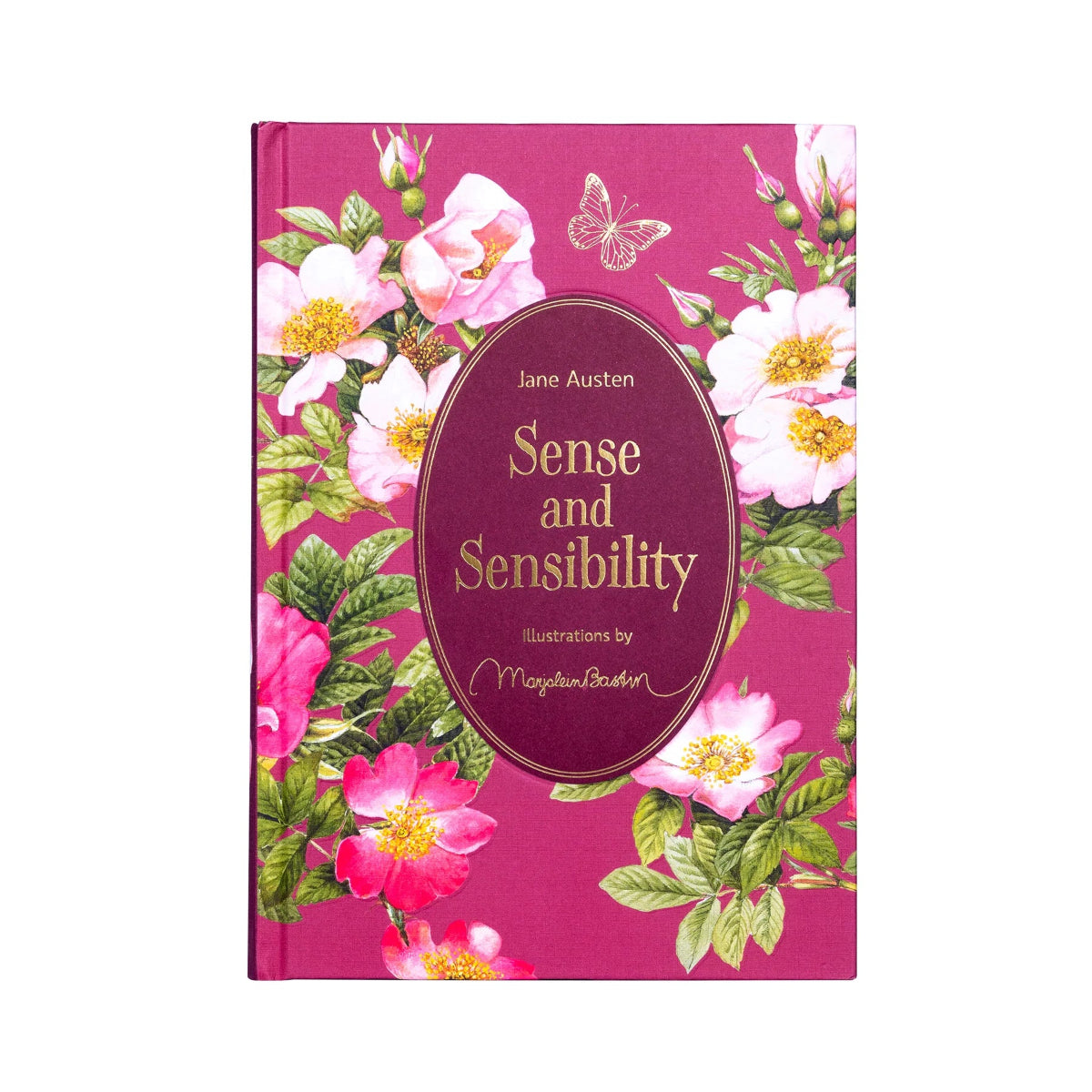 Hardback edition of Jane Austen's 'Sense and Sensibility' illustrated by Marjolein Bastin, featuring a floral design on the cover.