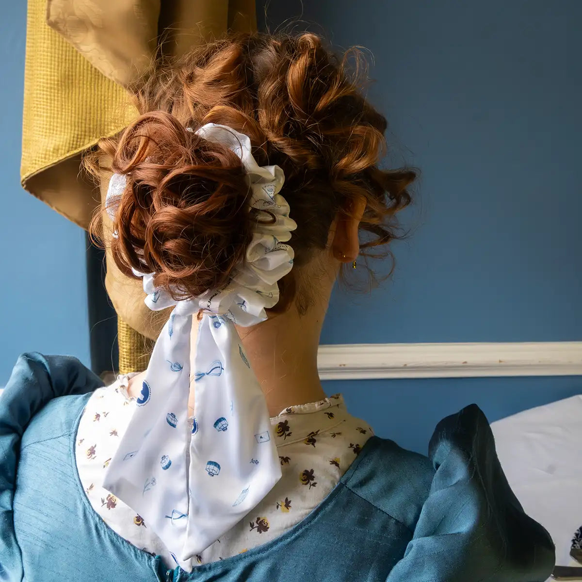 Jane Austen Silk Printed Scrunchie