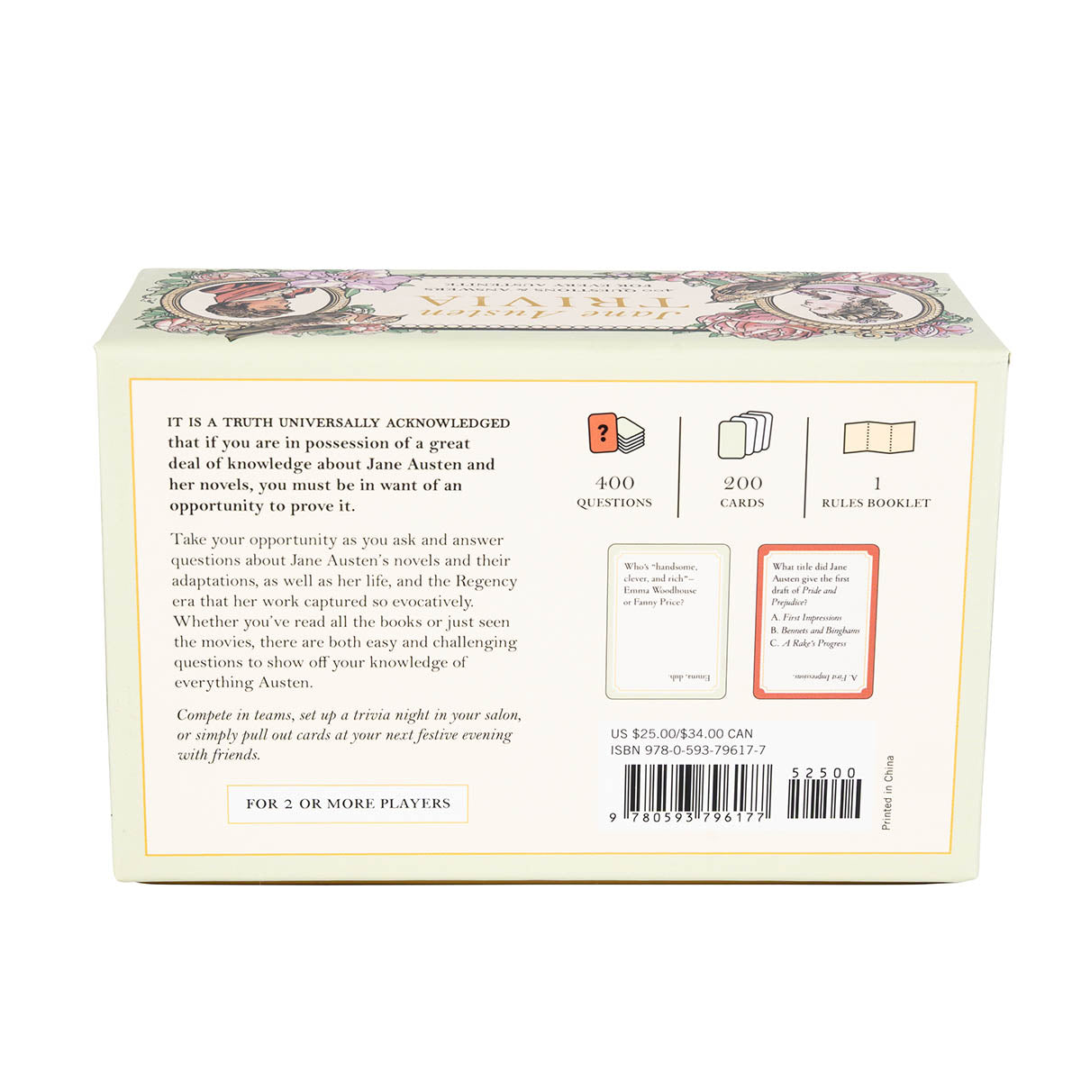 Back view of box with instructions