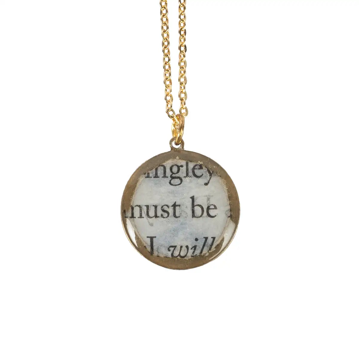 Jane Austen Book Page Darcy Necklace