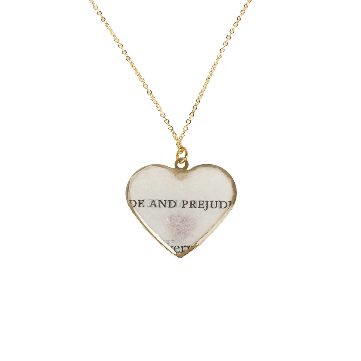 Jane Austen Heart Flower Necklace