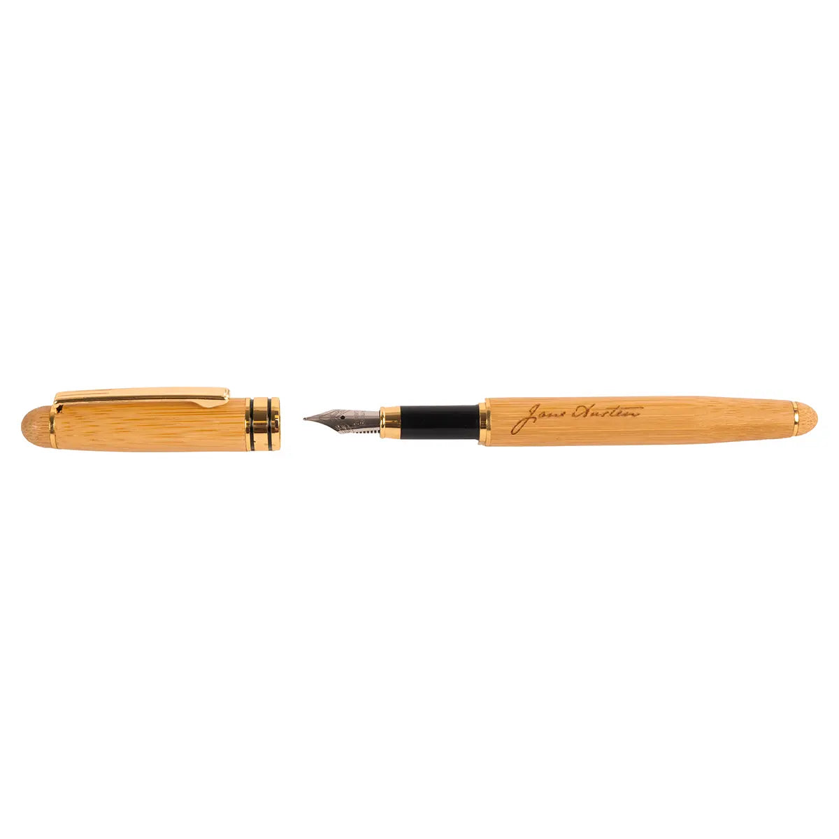 Pen with cap off against white background