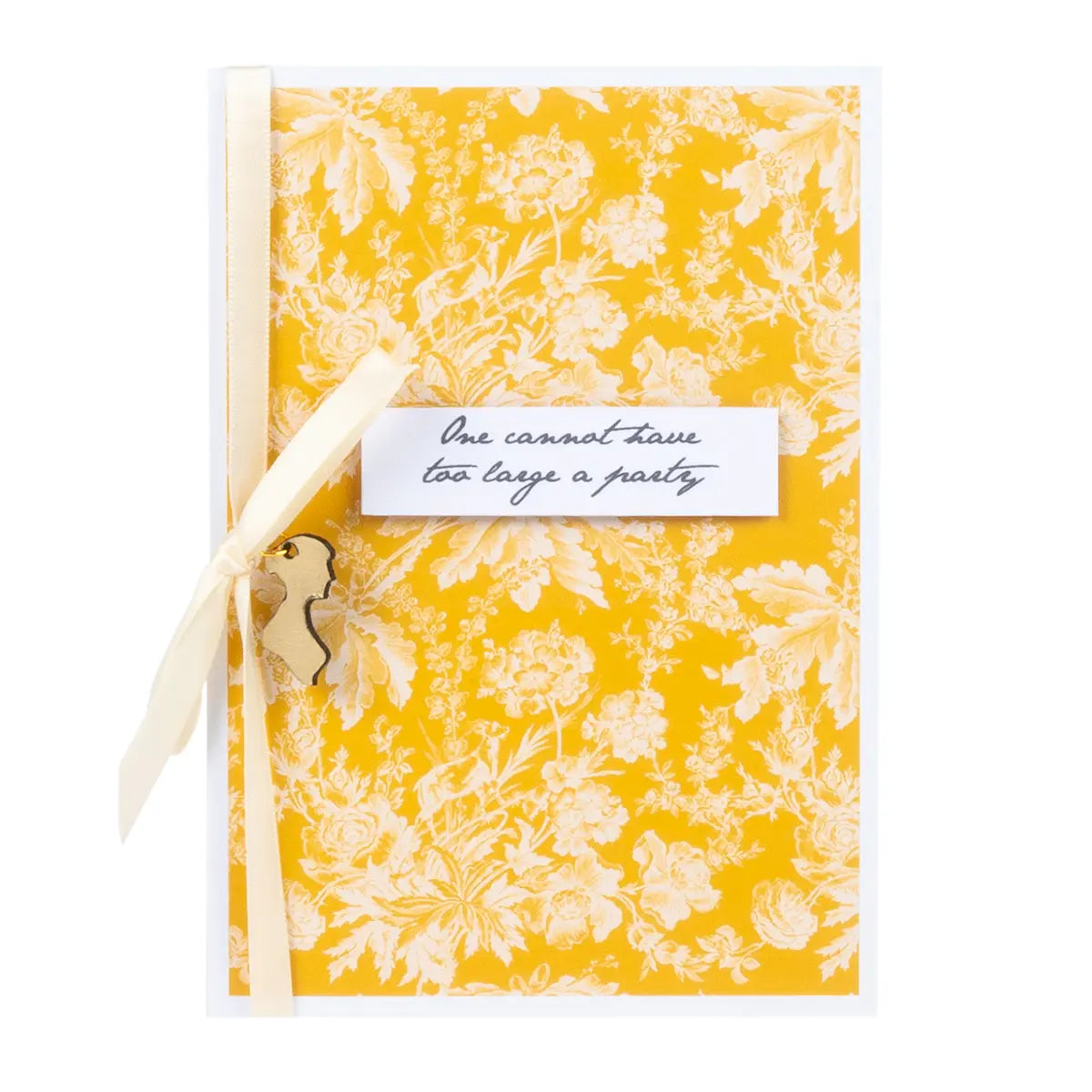 Yellow Jane Austen themed greetings card featuring a quote from Emma