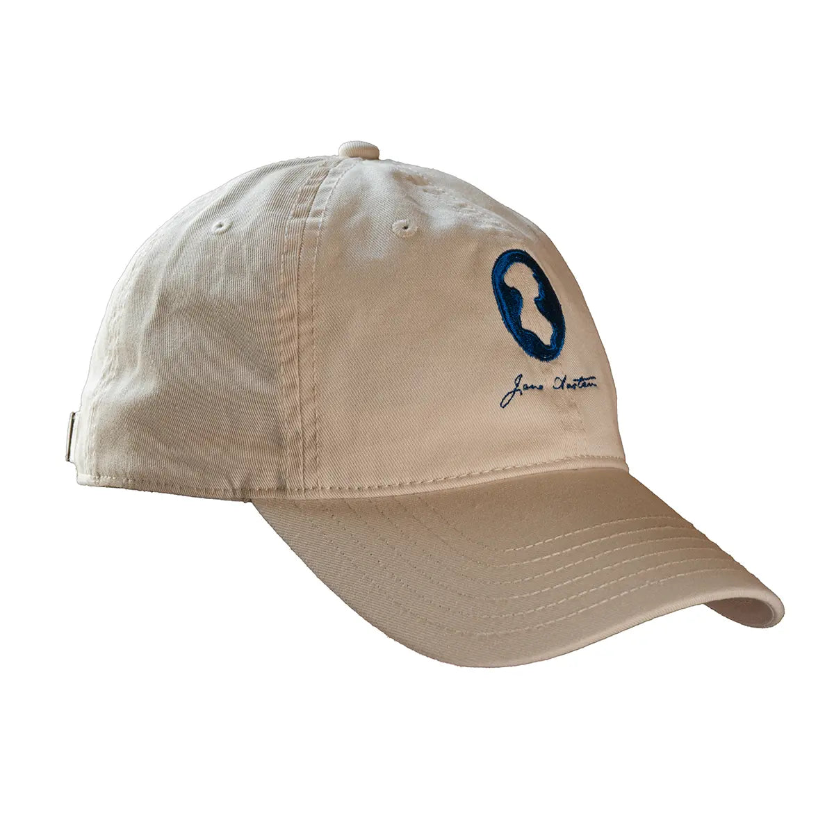 Jane Austen Silhouette cap, off white cap against white background