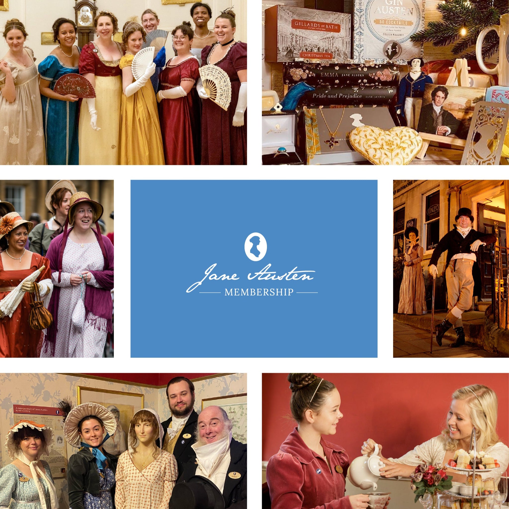 Jane Austen Membership - image shows group of Regency-dressed individuals 