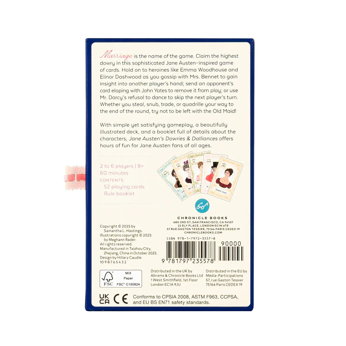 The back of the Dowries and Dalliances game box