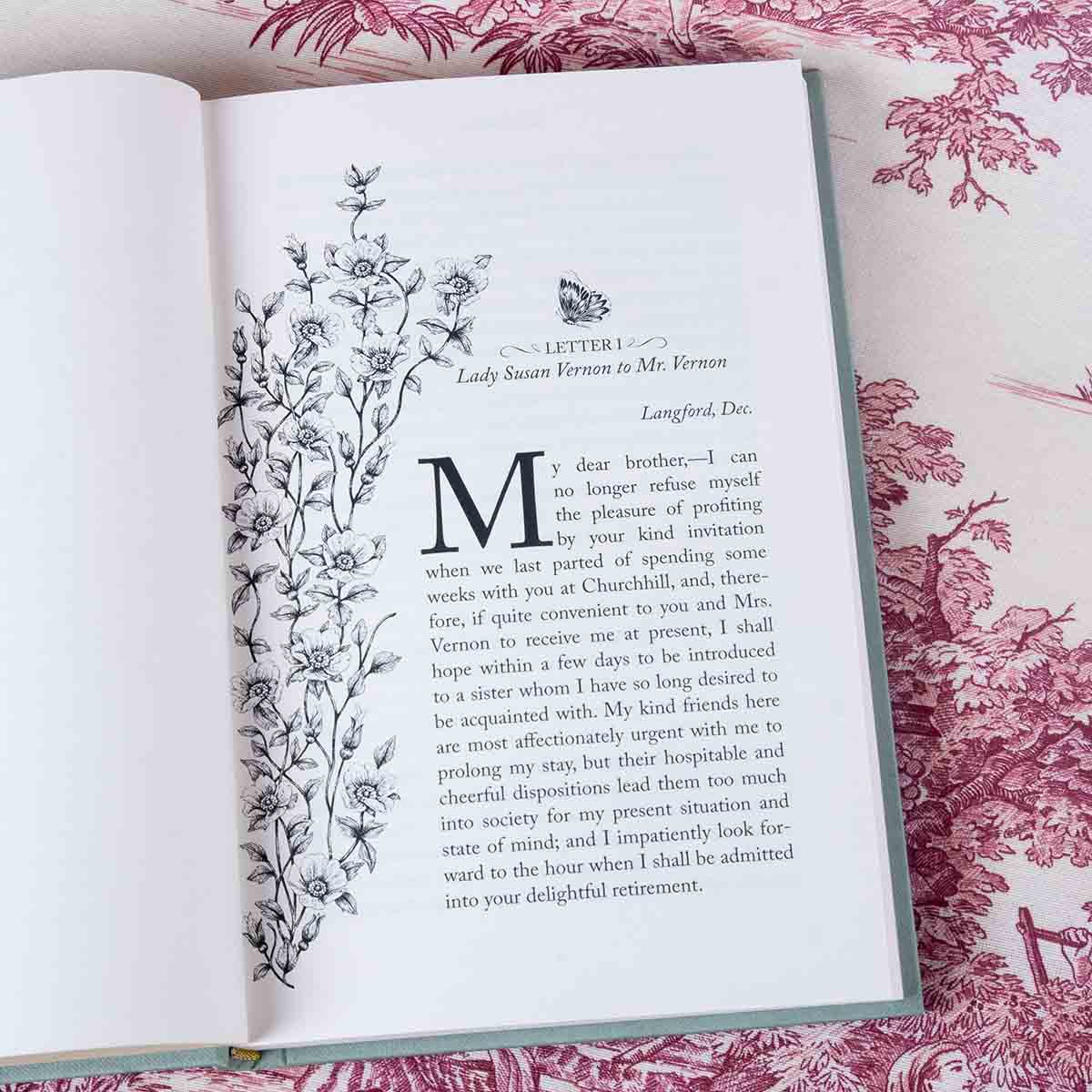 Chapter One illustrated with flowers blooming and a single butterfly