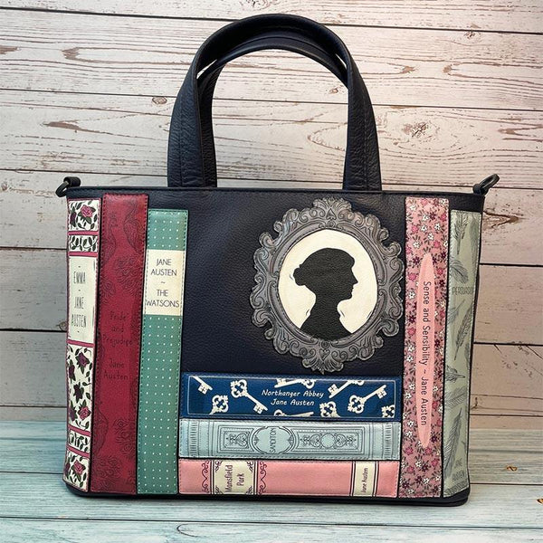 Jane Austen Books Design Multiway Handbag in Navy - Jane Austen Gifts