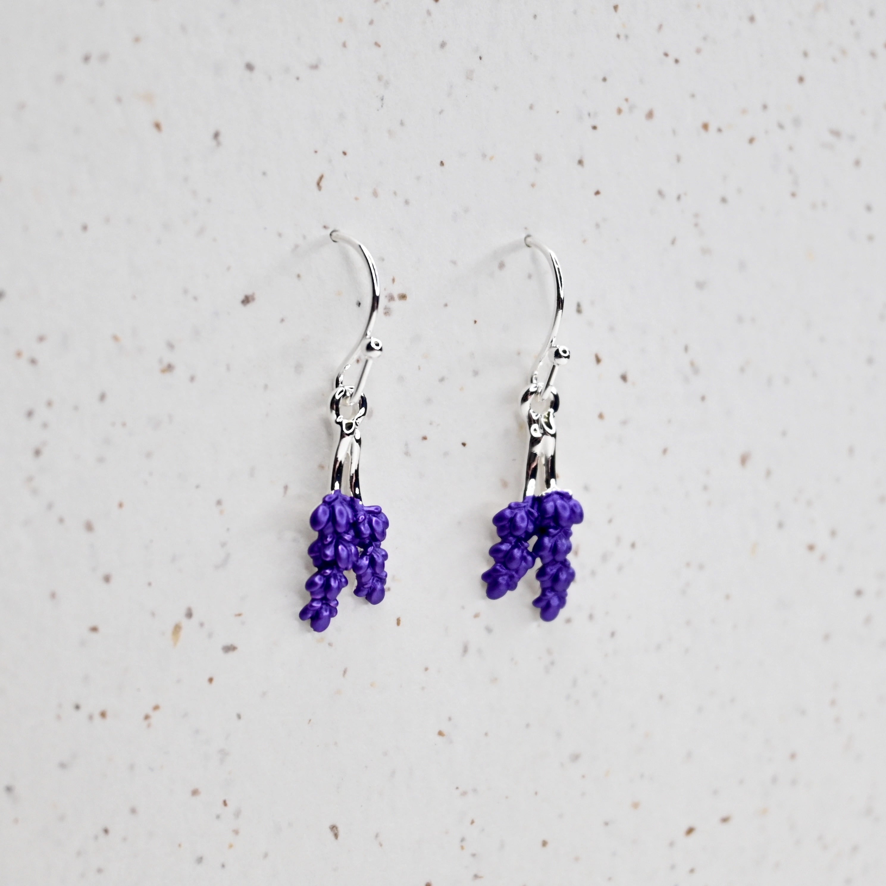 Handcrafted Lavender Earrings in Silver