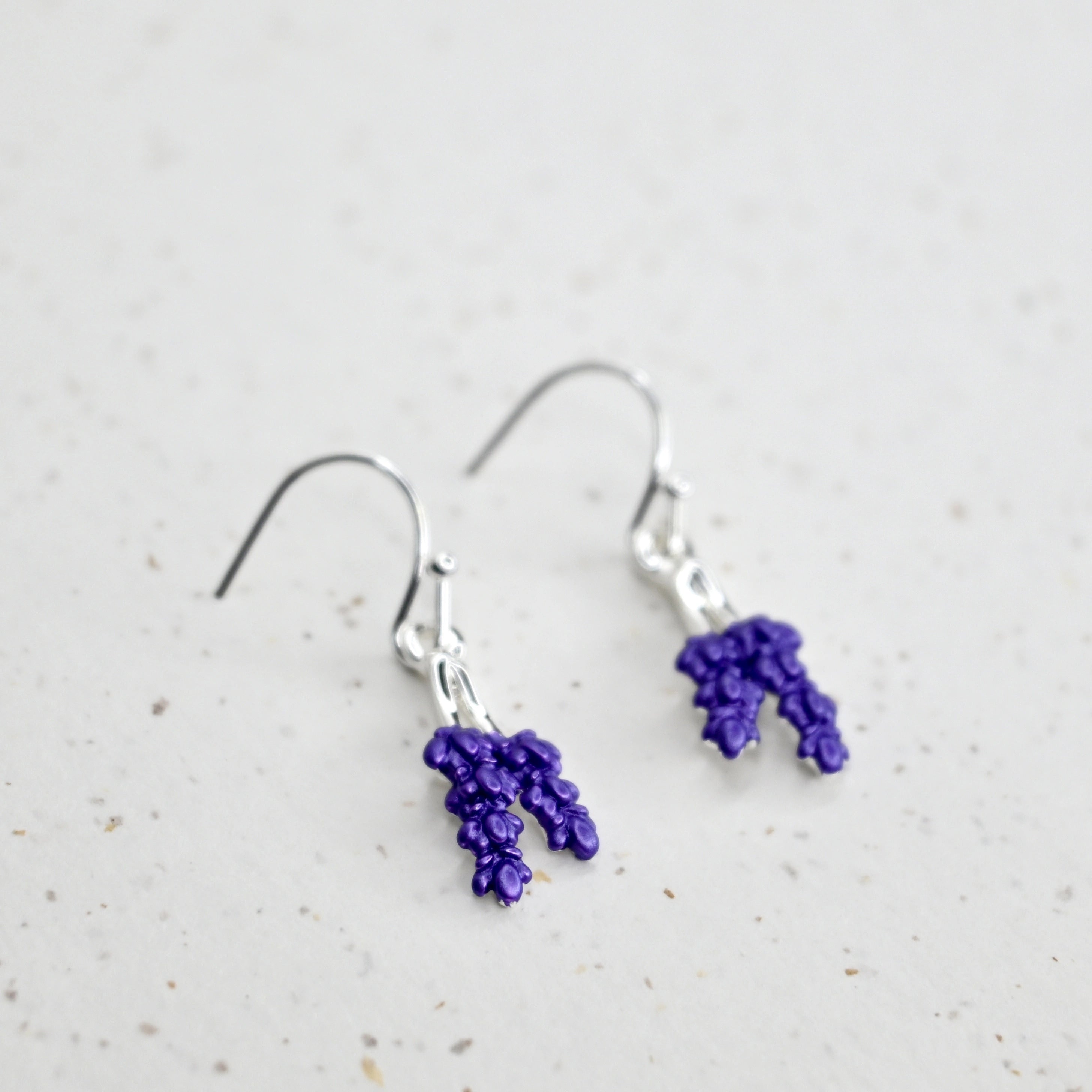 Handcrafted Lavender Earrings in Silver