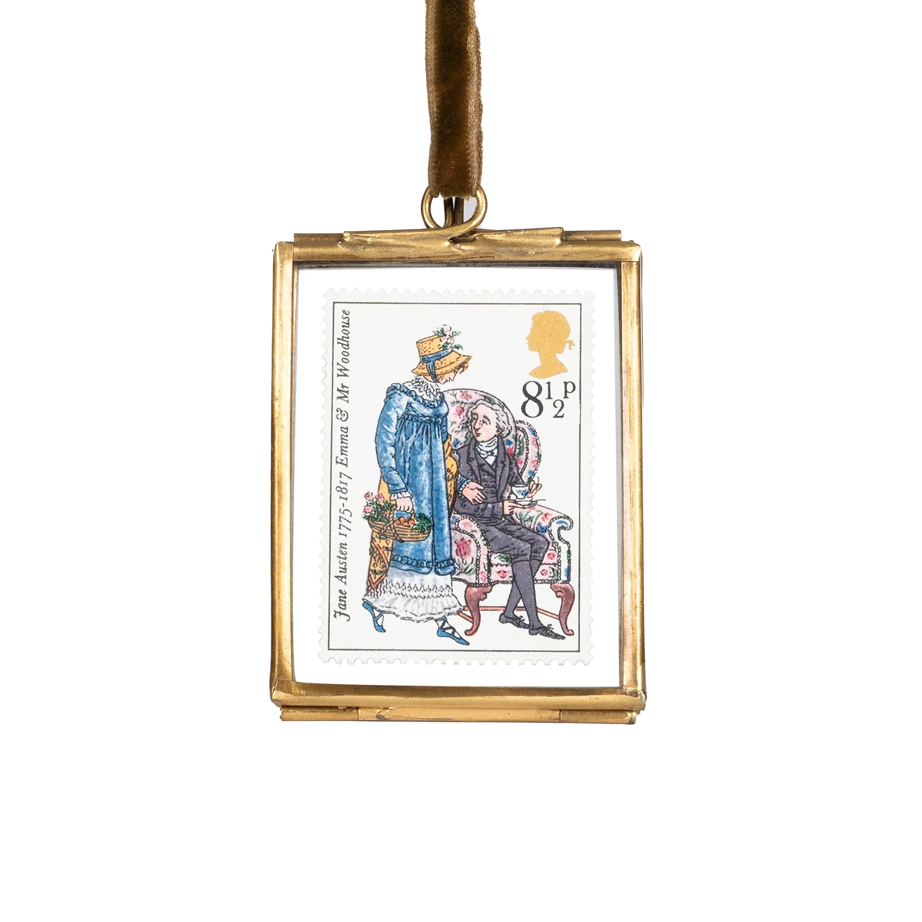 Limited Edition Jane Austen Stamp in Hanging Frame - Emma and Mr Woodhouse