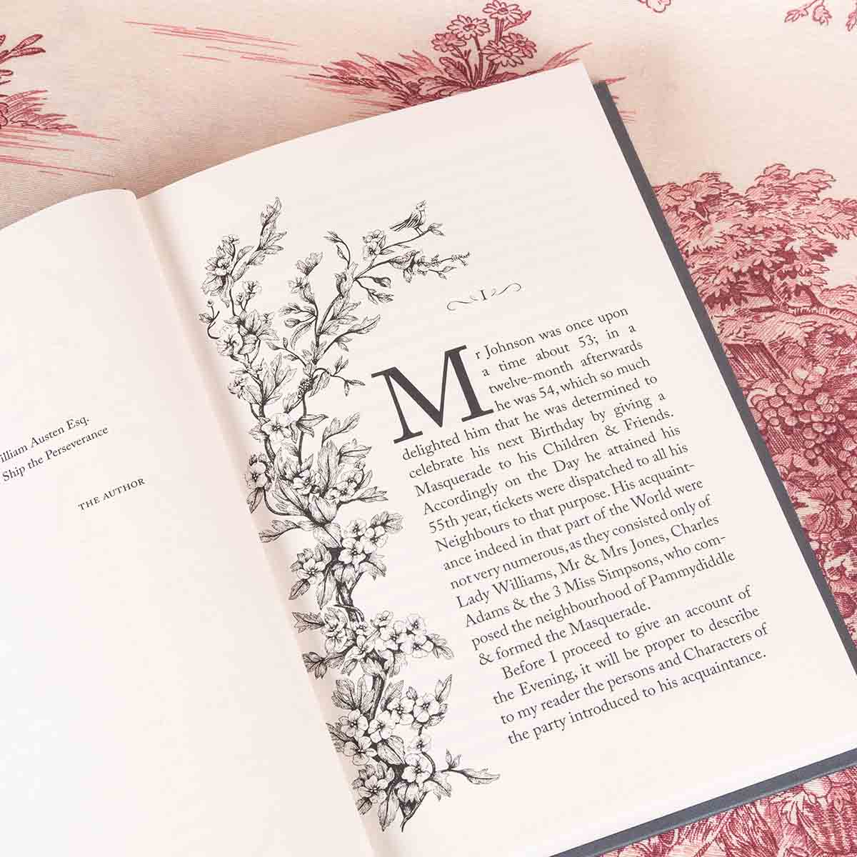 Chapter 1 - decorated with a blooming blossom tree and songbirds next to text