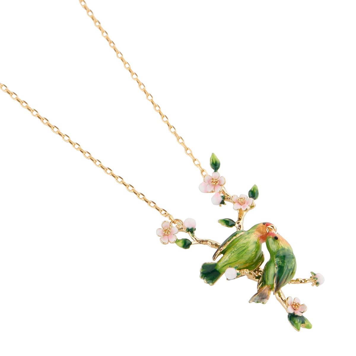 Lovebird geëmailleerde ketting