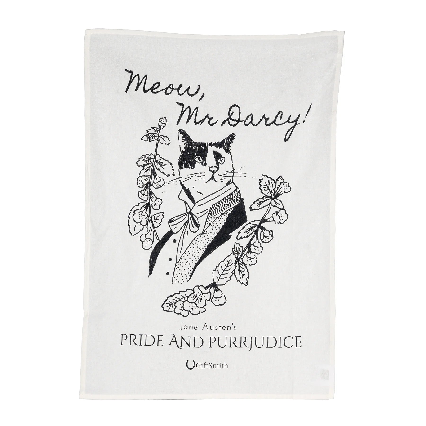 Miauw! Mr. Darcy Fairtrade theedoek