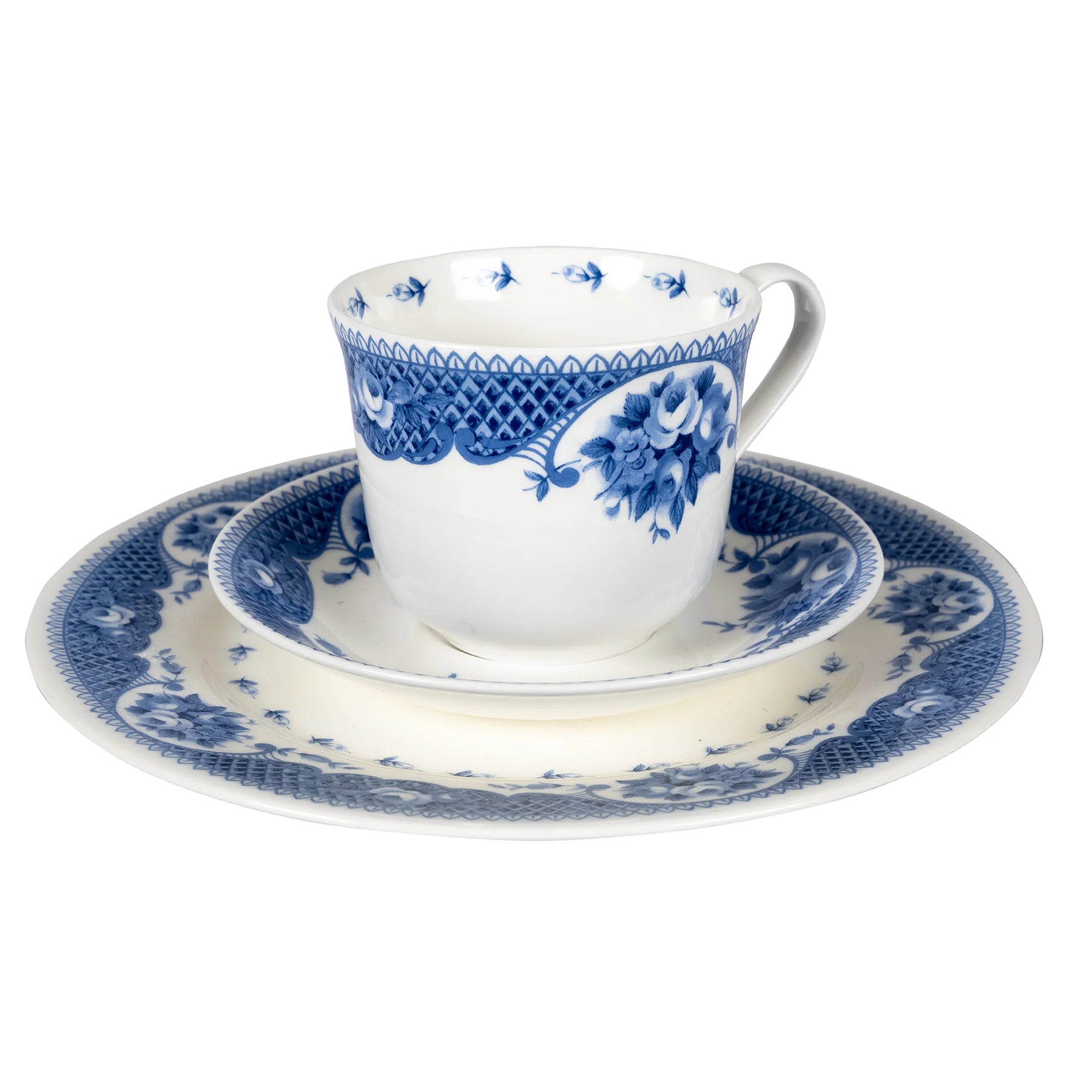 Netherfield Bone China Teacup, Saucer and Plate Set