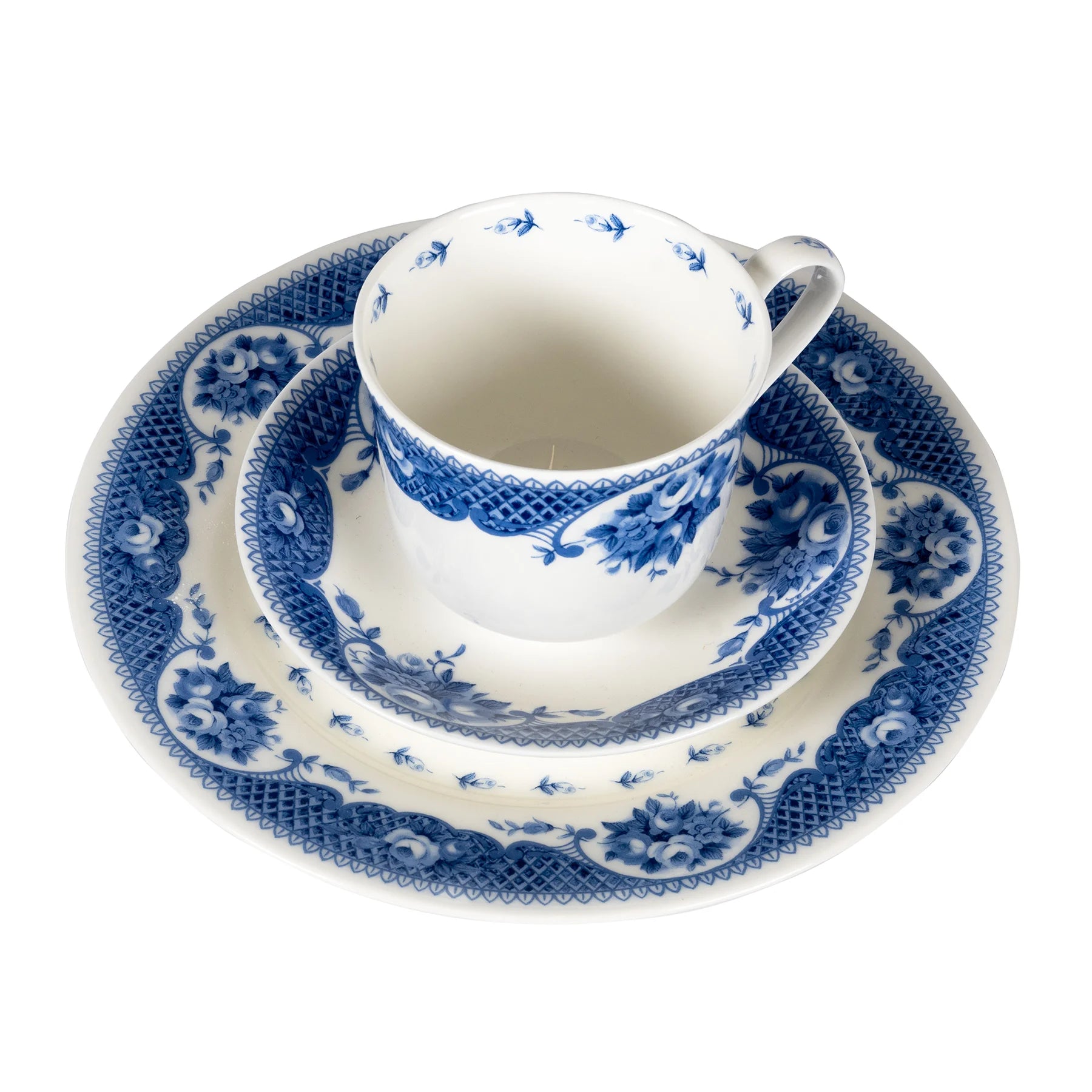 Netherfield Bone China Teacup, Saucer and Plate Set