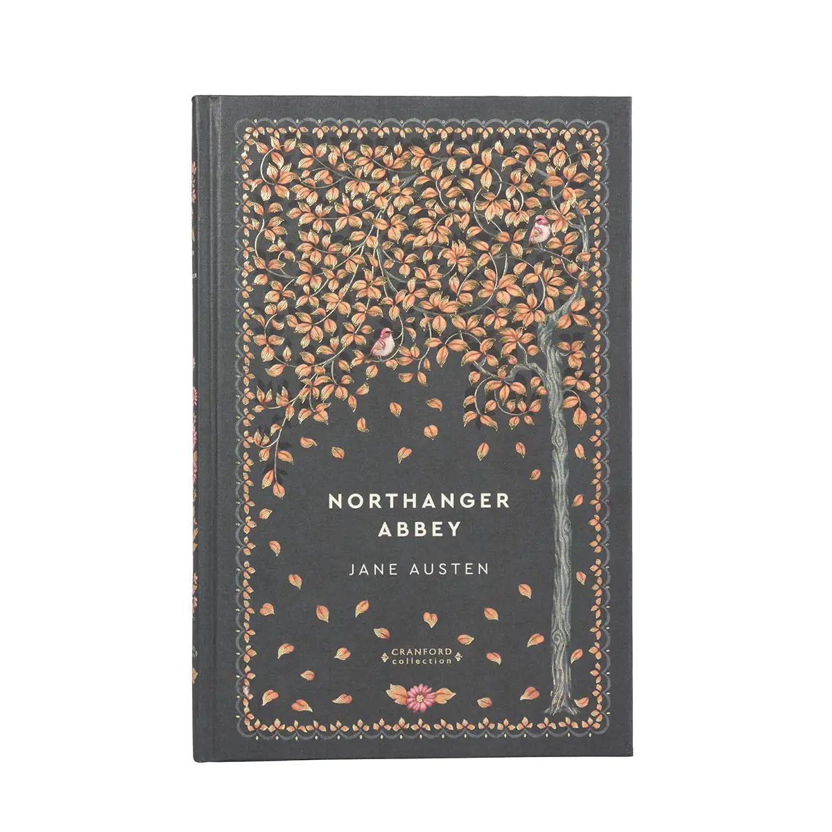 Book cover of 'Northanger Abbey' by Jane Austen with decorative floral design on a white background