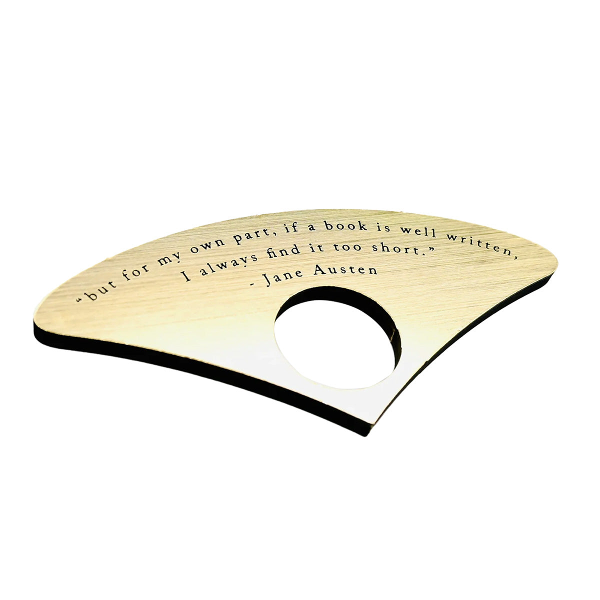 Book Page Spreader with Quote in Brushed Gold