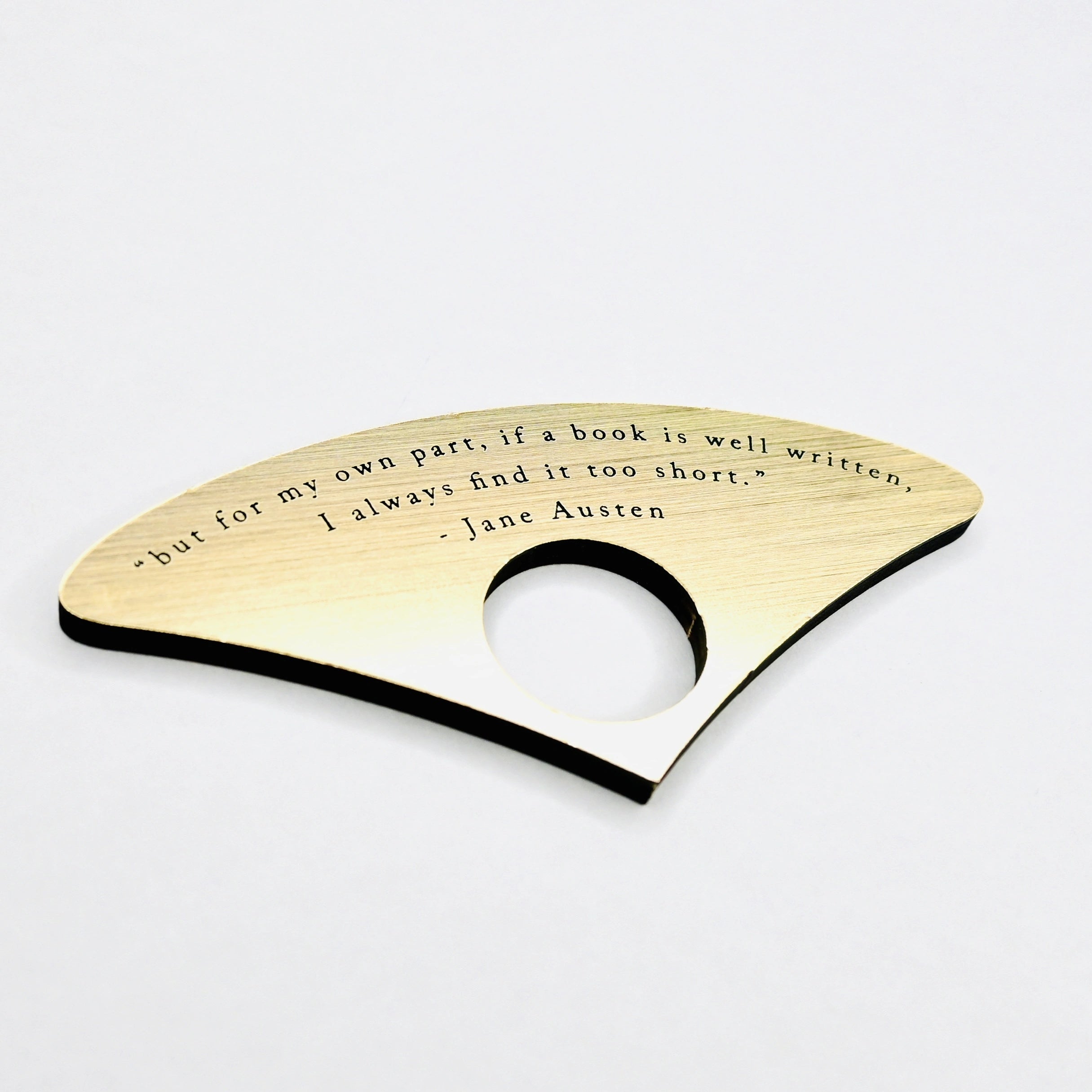 Book Page Spreader with Quote in Brushed Gold