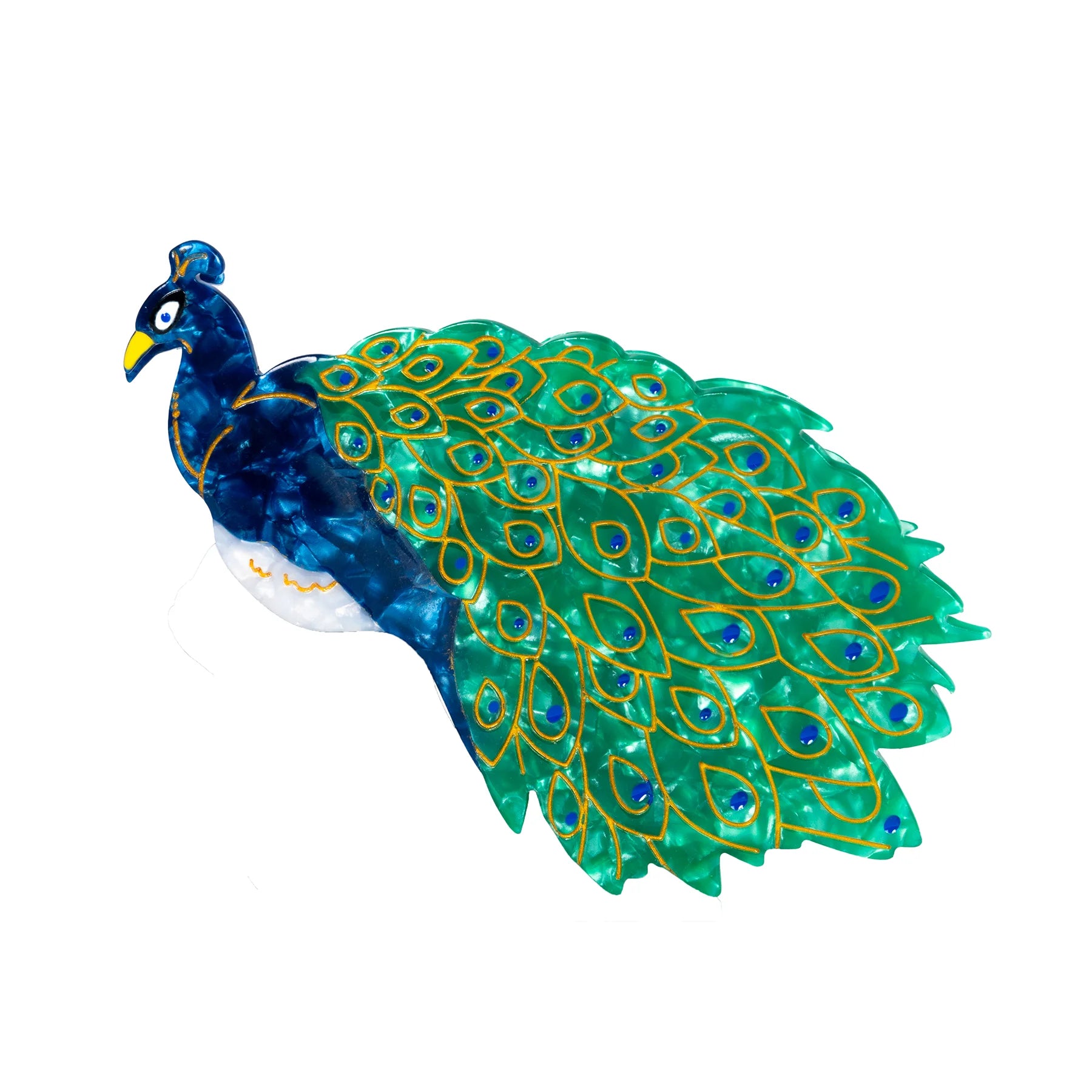 Peacock Hair Claw Clip