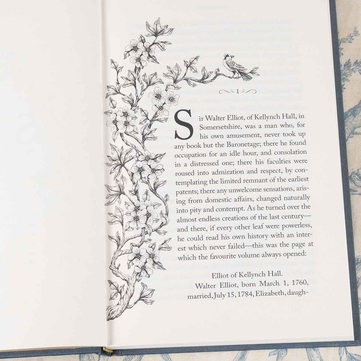 Chapter 1 decorated with blossoming flowers illustrated to wind up by the text