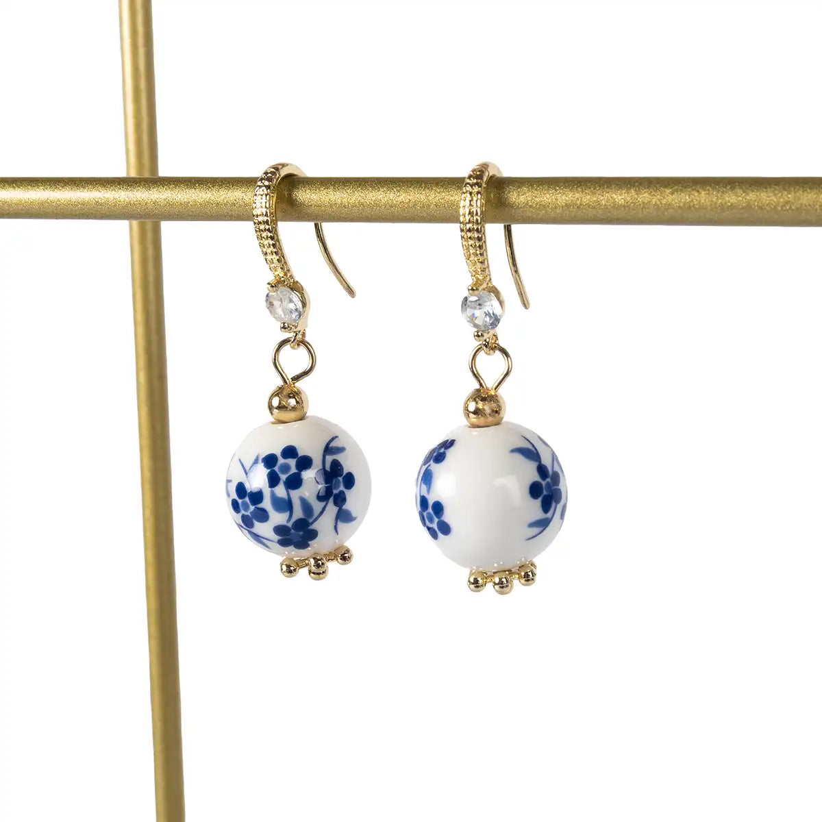 Porcelain Print Hook Earrings