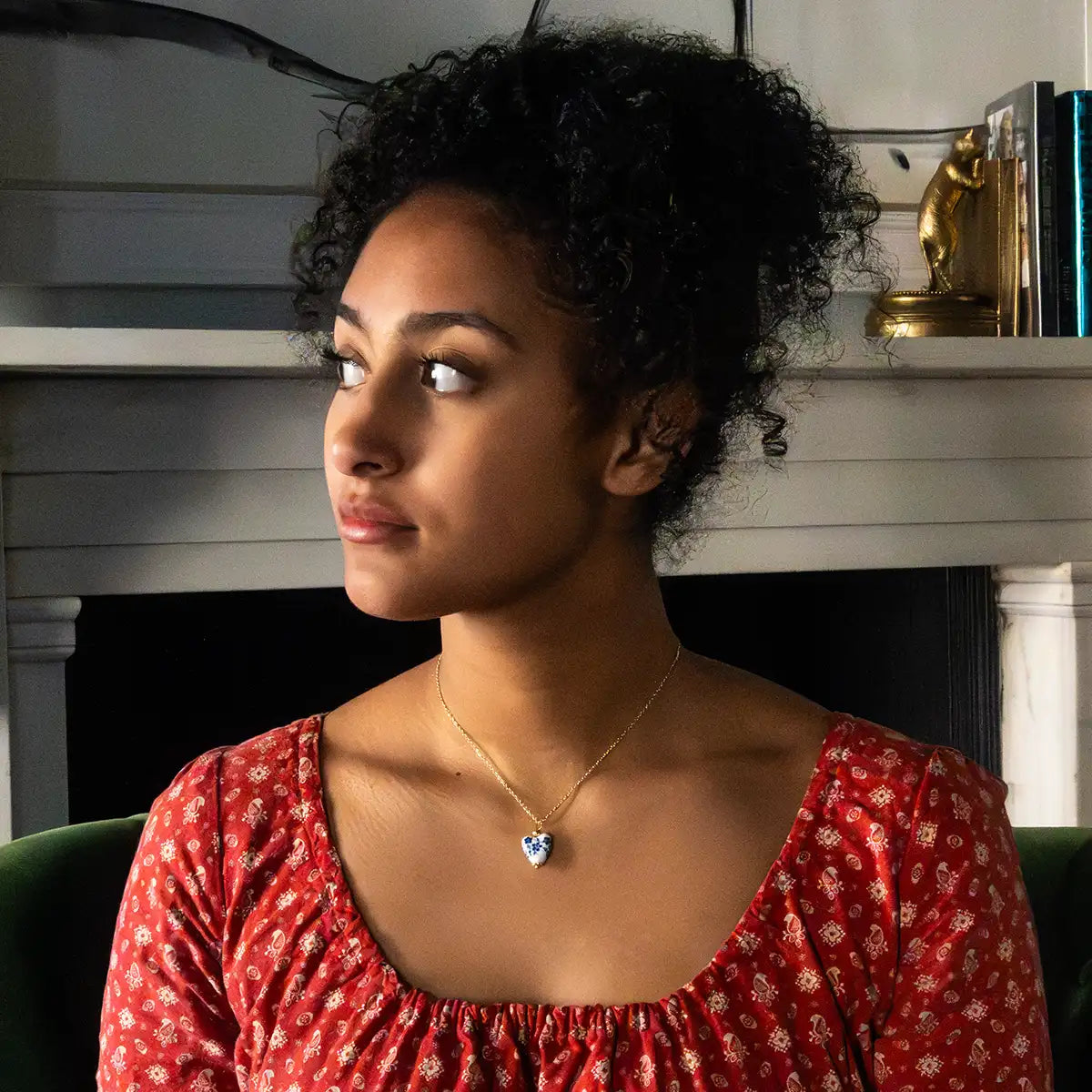 Porcelain Print Pendant Necklace