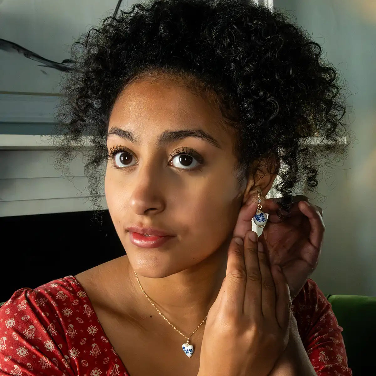 Porcelain Print Pendant Necklace