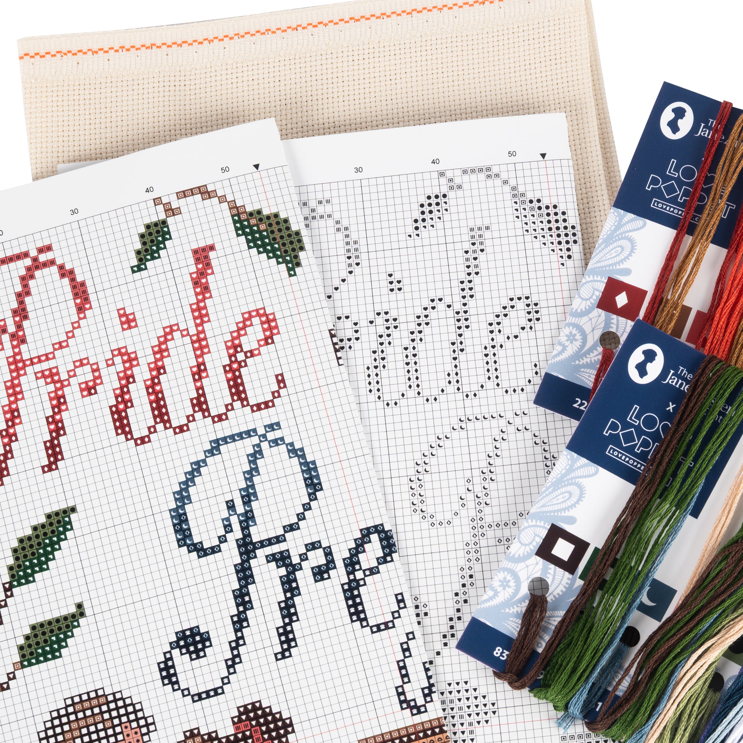 Inside contents: templates, threads and material.