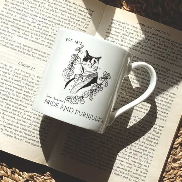 Mr Darcy Literary Cat Bone China Mug