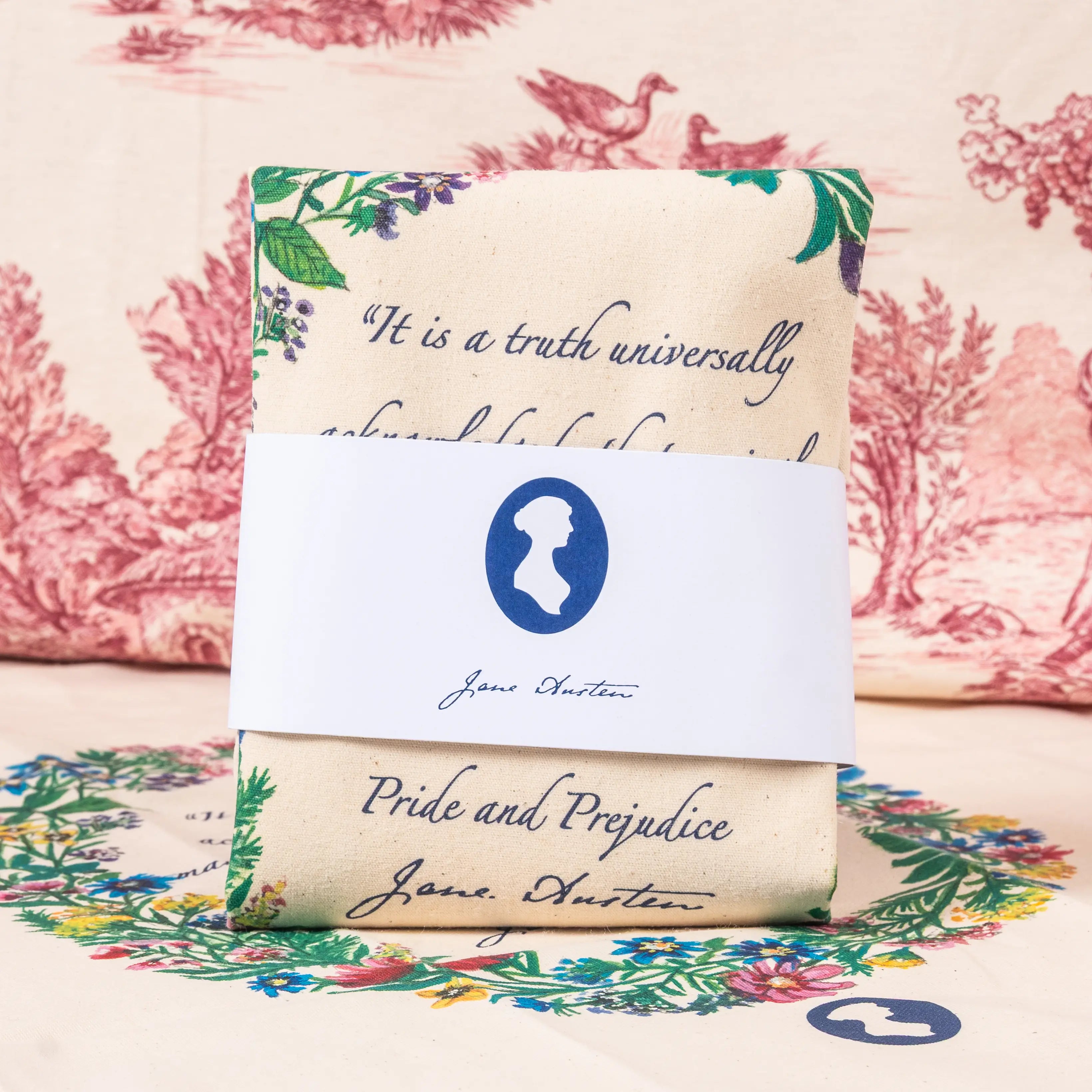 Pride and Prejudice Floral Tea Towel