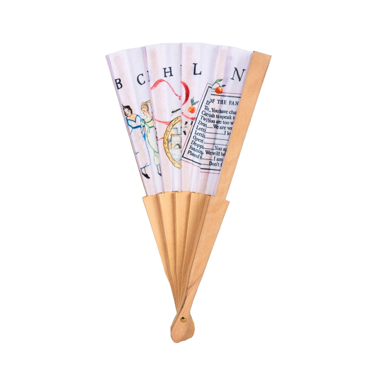 Hand fan partially closed