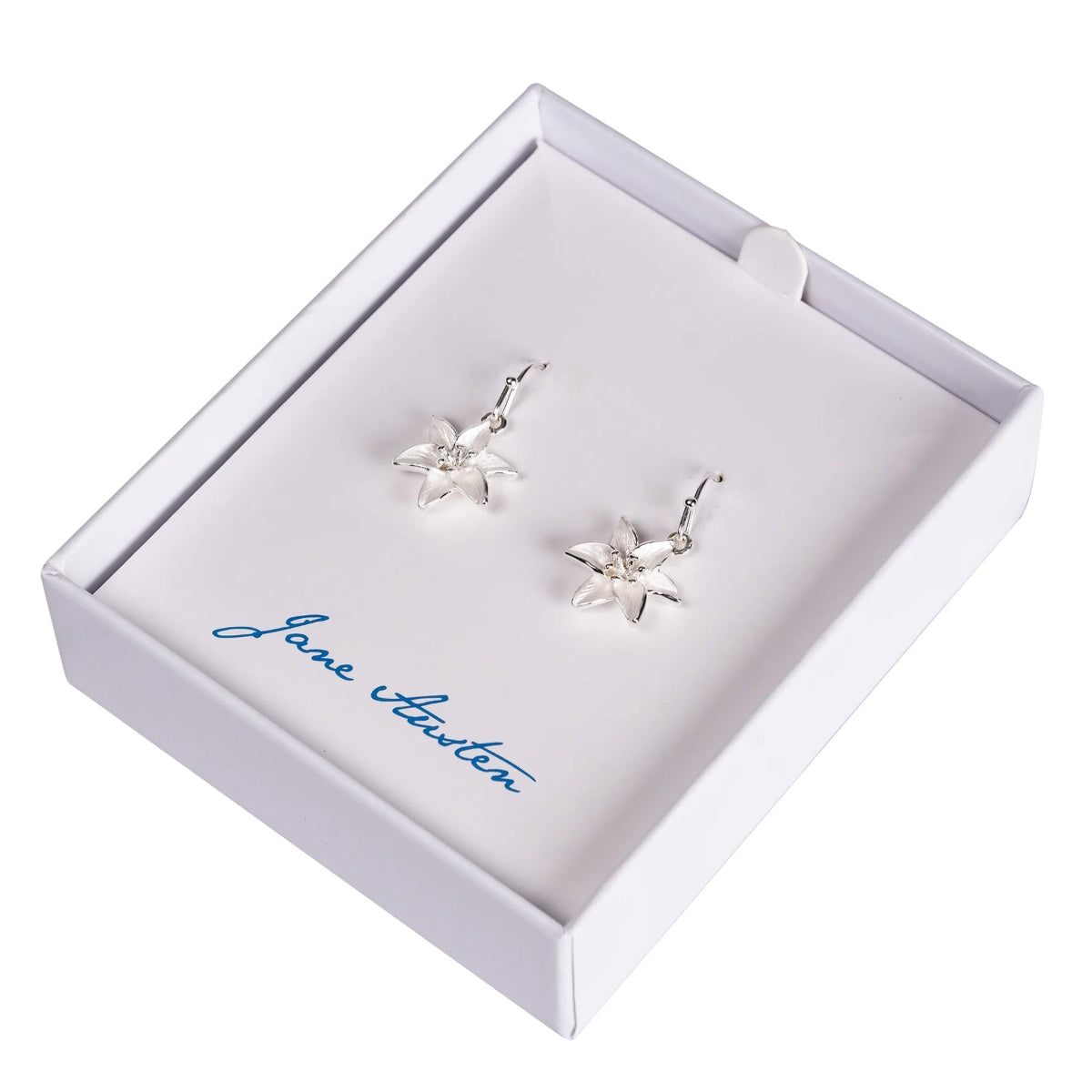 Lily earrings in Jane Austen branded gift box.