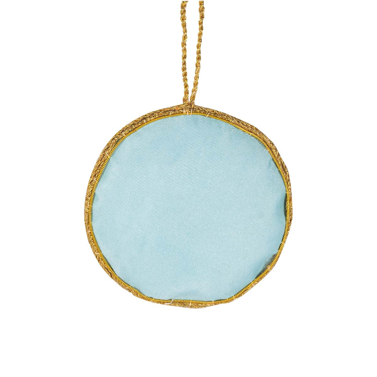 Back of light blue Fabric roundel hanging decoration