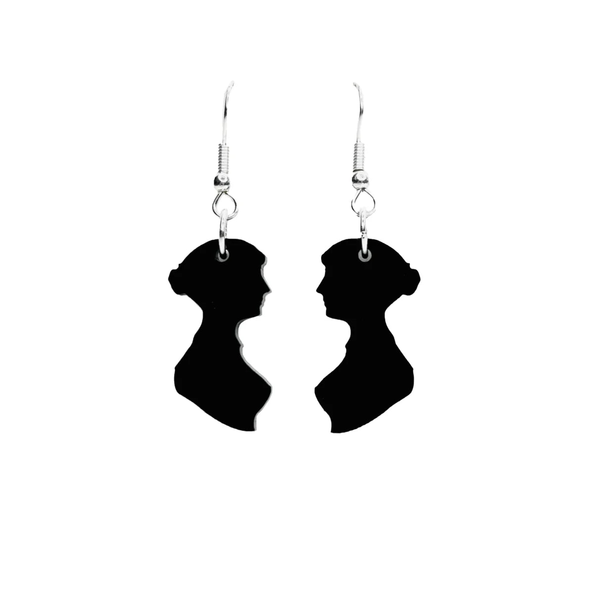 Boucles d'oreilles silhouette Jane Austen en or