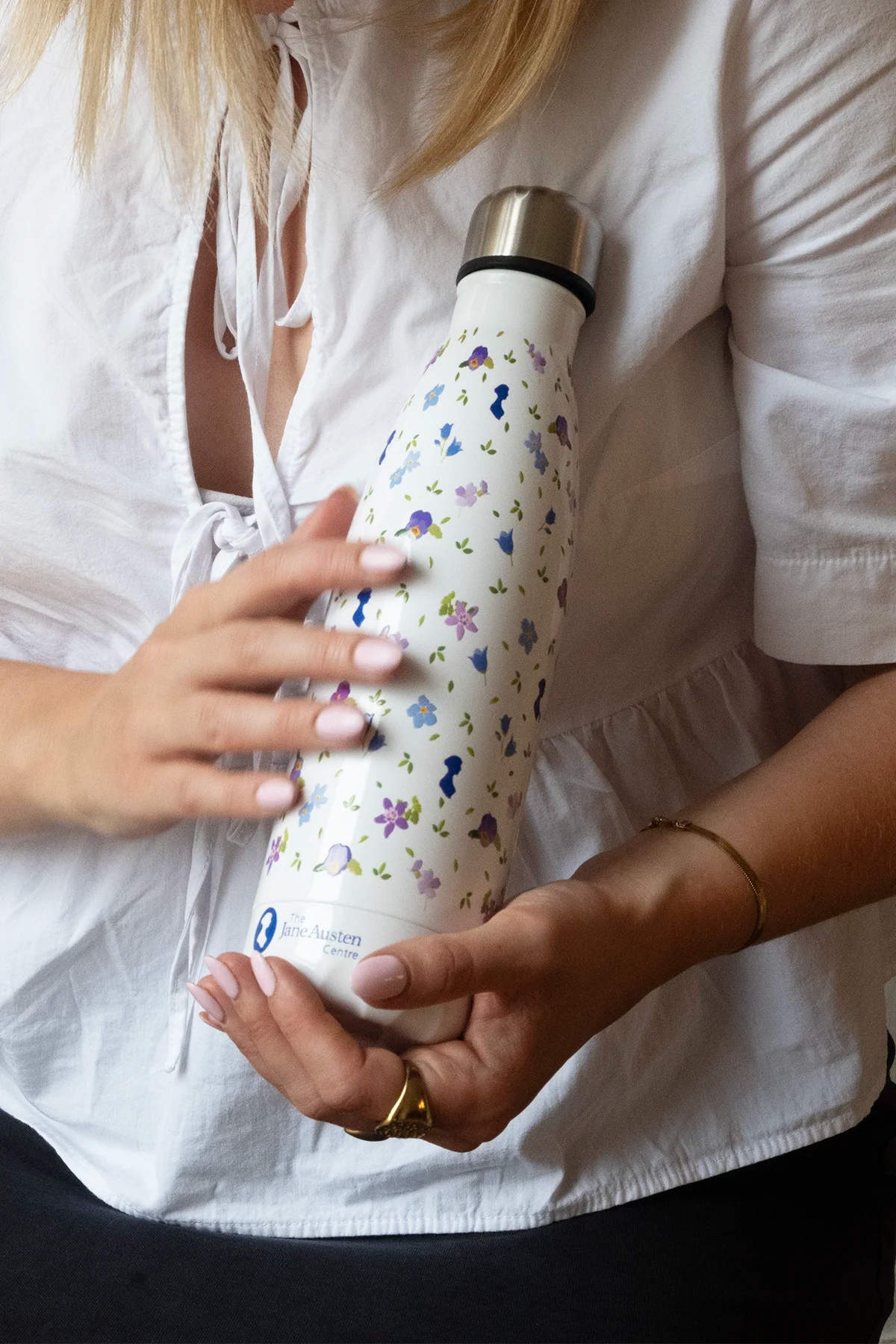 Jane Austen Floral Water Bottle