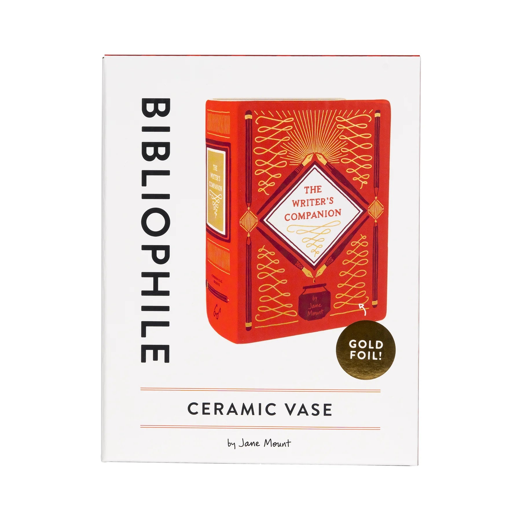 De bijbehorende keramische boekpen van de schrijver