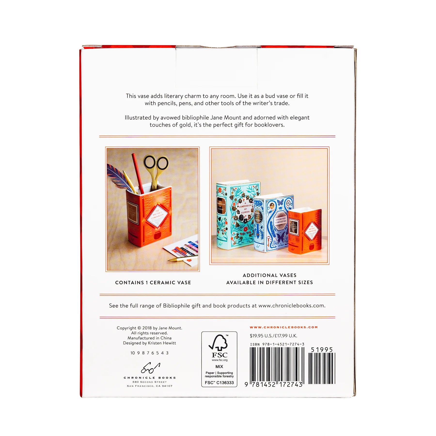 De bijbehorende keramische boekpen van de schrijver