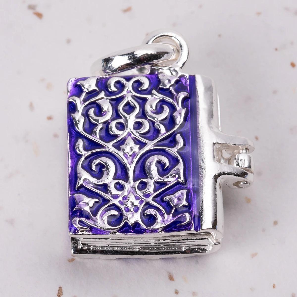 Mansfield Park Silver and Email Book Charm Pendant