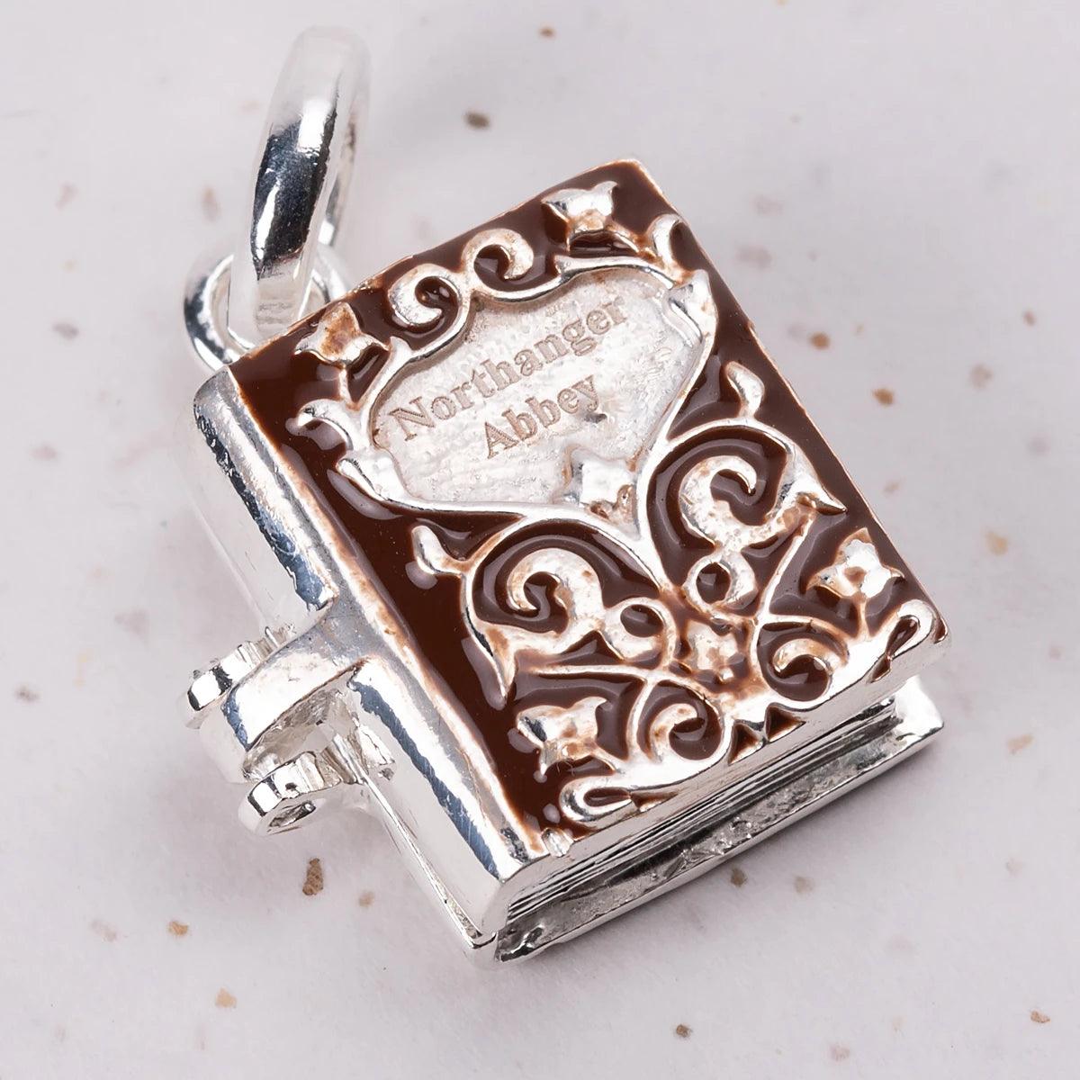 Northanger Abbey Silver and Enamel Book Charm Pendant