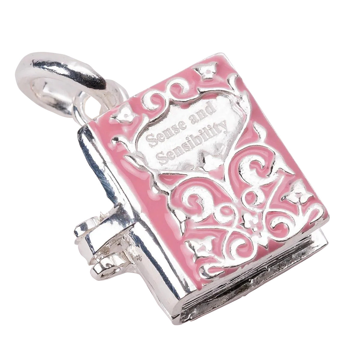 Sense and Sensibility Silver and Enamel Book Charm Pendant